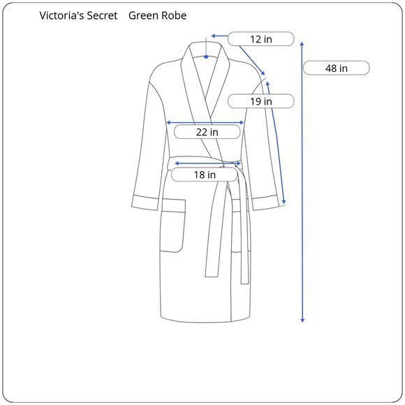 Vintage Victoria's Secret Gold Label Warm Emerald Green Long Robe Women's M/L - Picture 8 of 8